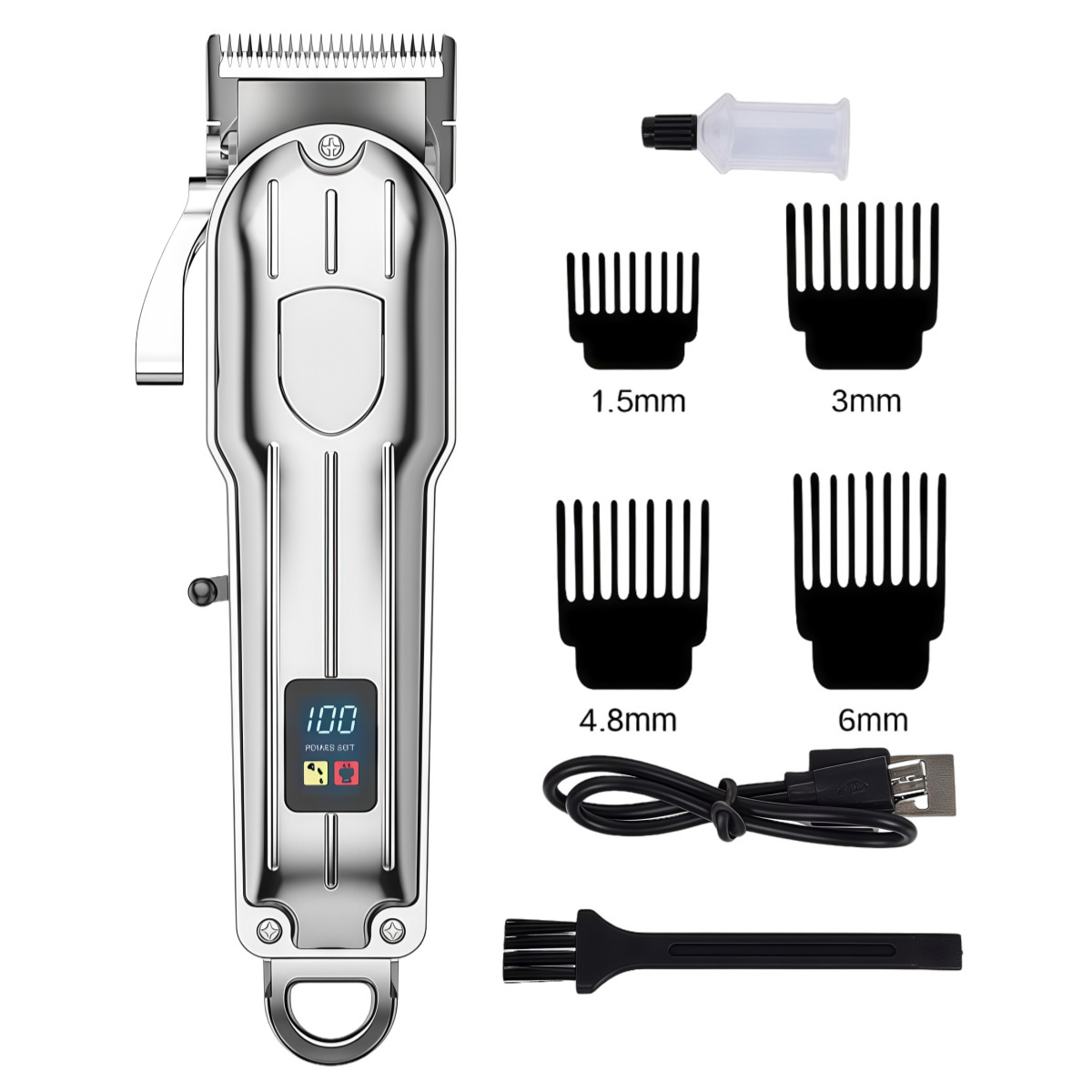 Rose® HairClipper: Digital LCD Rakapparat Professionell Hårklippare