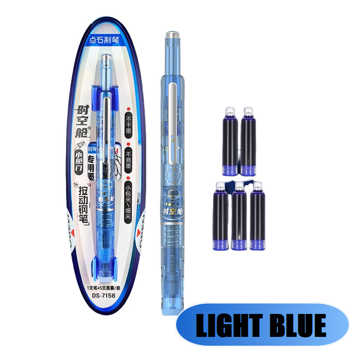 FountainPen - Utdragbar Och Påfyllningsbar Reservoarpenna Med Bläckpatroner