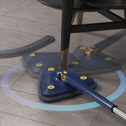 Cleaner Pro° TriangleMop: Lång Handtag Justerbar Triangel 360 Rengöring Mopp