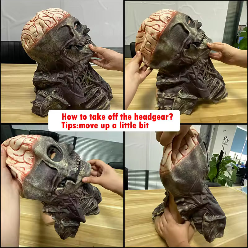 SkeletonMask: Realistisk Läskig Skelett Halloweenmask Dräkt