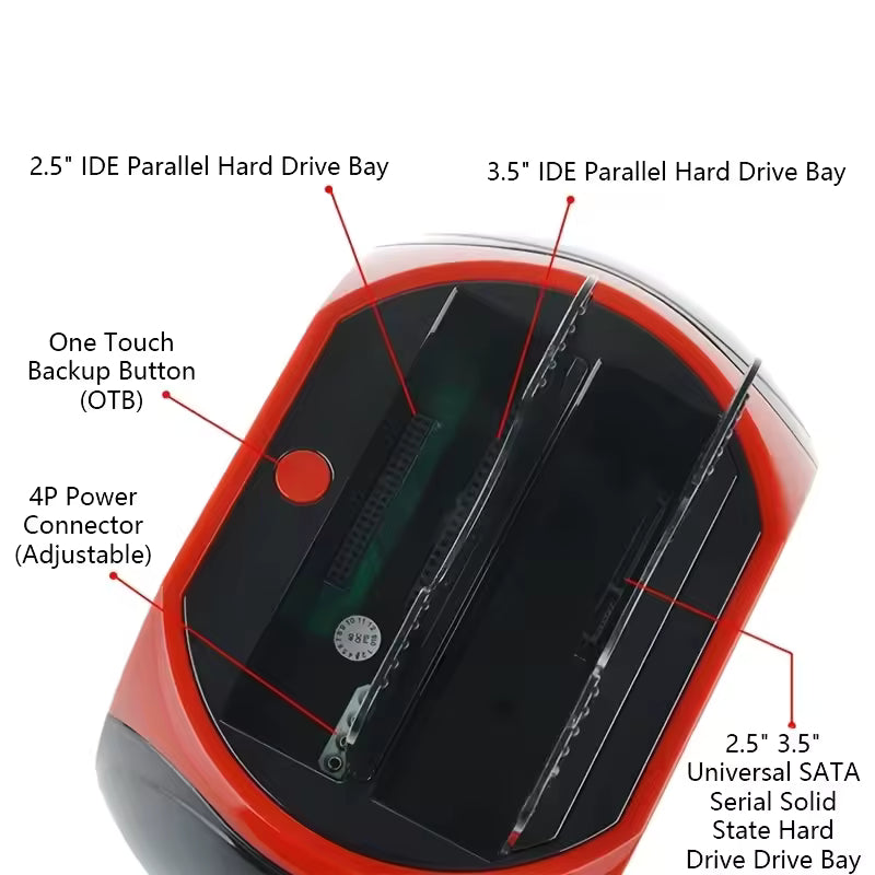 DataDock - Multifunktionell Hårddisk Kortläsare Dock