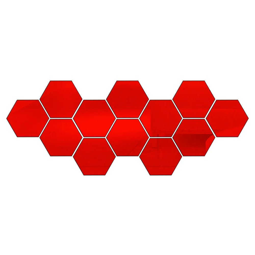 UltiFurni® HexaMirror: Hexagon Spegel Vägg Klistermärken