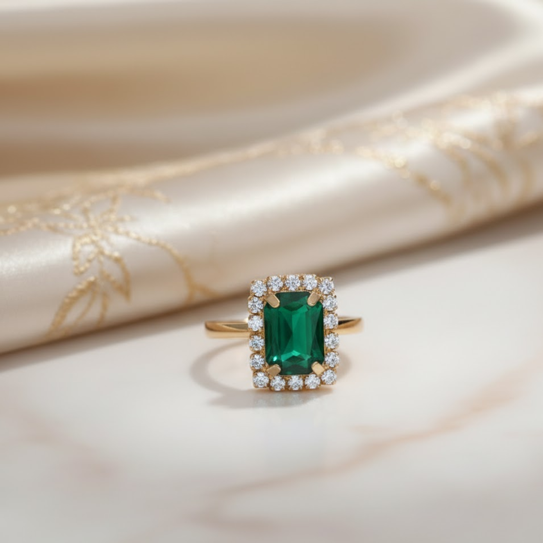 Jewelance™ JewelrySet: Mode Lyx Smaragd Grön Smycken Set Present Box