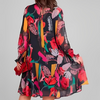 Icone™ FlowerDress: Långärmad, Löst Sittande Blommönster Klänning
