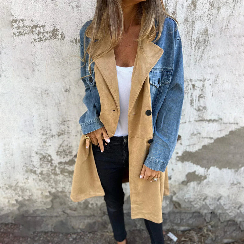 Icone™ LongCoat: Medellång Trenchcoat Med Snygg Krage Och Fickor
