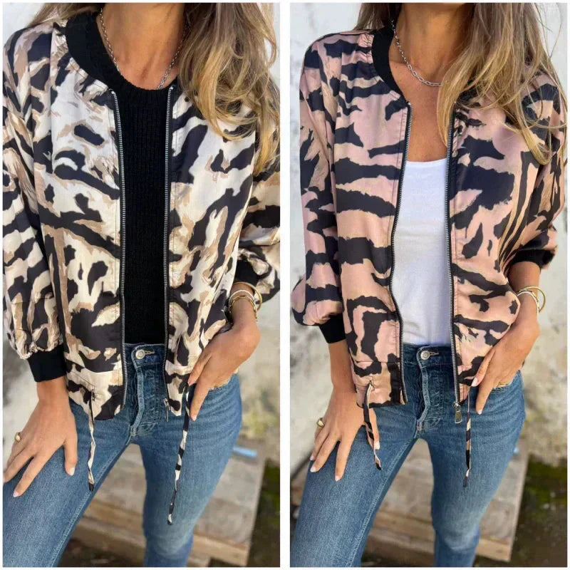 Icone™ ZebraJacket: Elegant Stilren Zebramönster Jacka