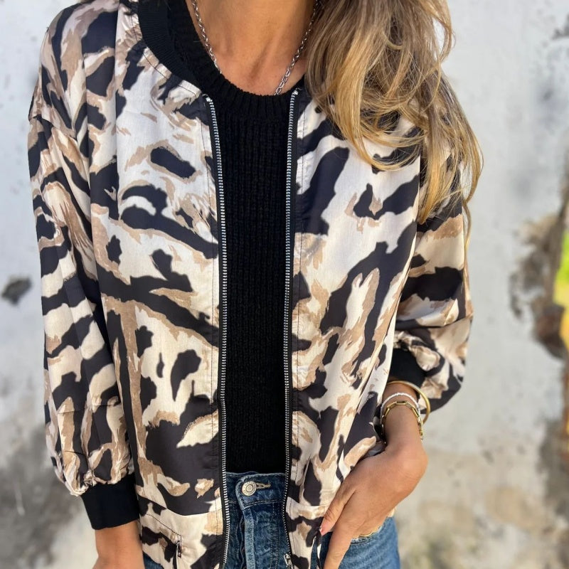 Icone™ ZebraJacket: Elegant Stilren Zebramönster Jacka