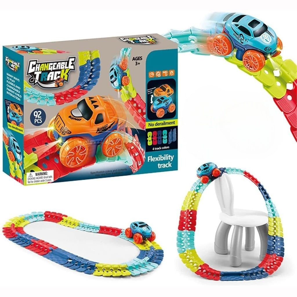Kletshuts™ RaceTrack: Pedagogisk Rolig Kreativ Flexibel Racerbilsbana