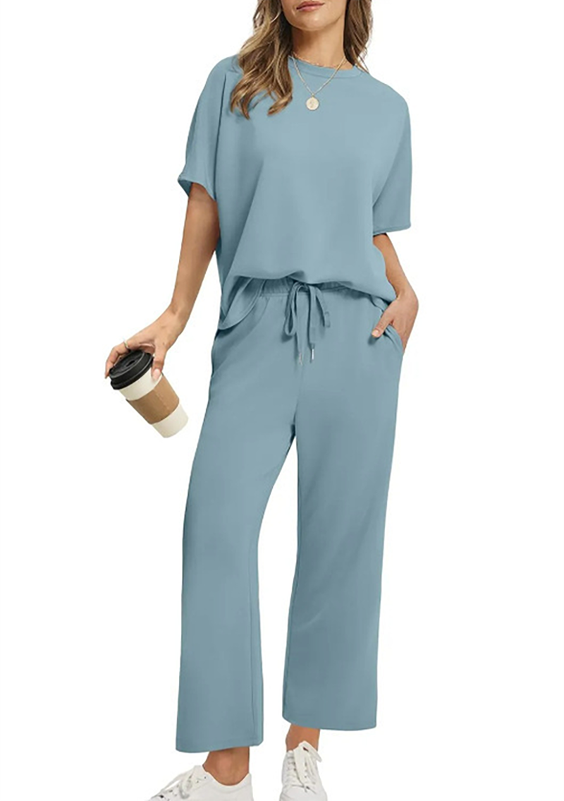 Icone™ ComfortSet: Casual Två-Delar Breda-Ben Bekväm Set