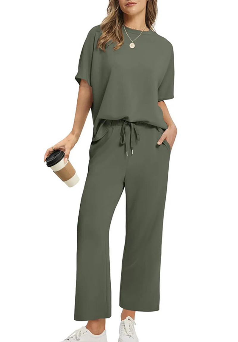 Icone™ ComfortSet: Casual Två-Delar Breda-Ben Bekväm Set