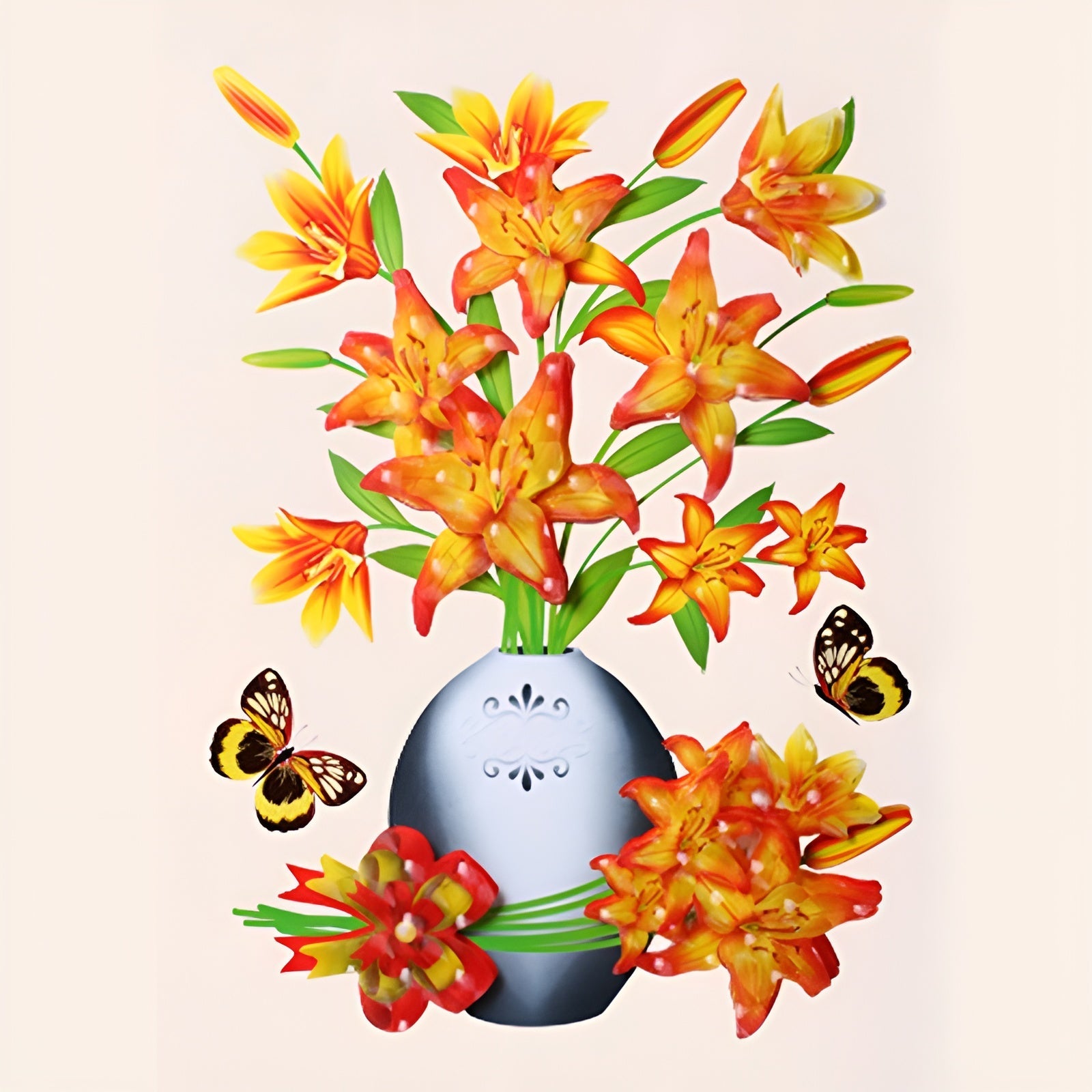 FloralSticker 2+2 GRATIS: Eleganta Hus Dekor Självhäftande Blommiga Klistermärken