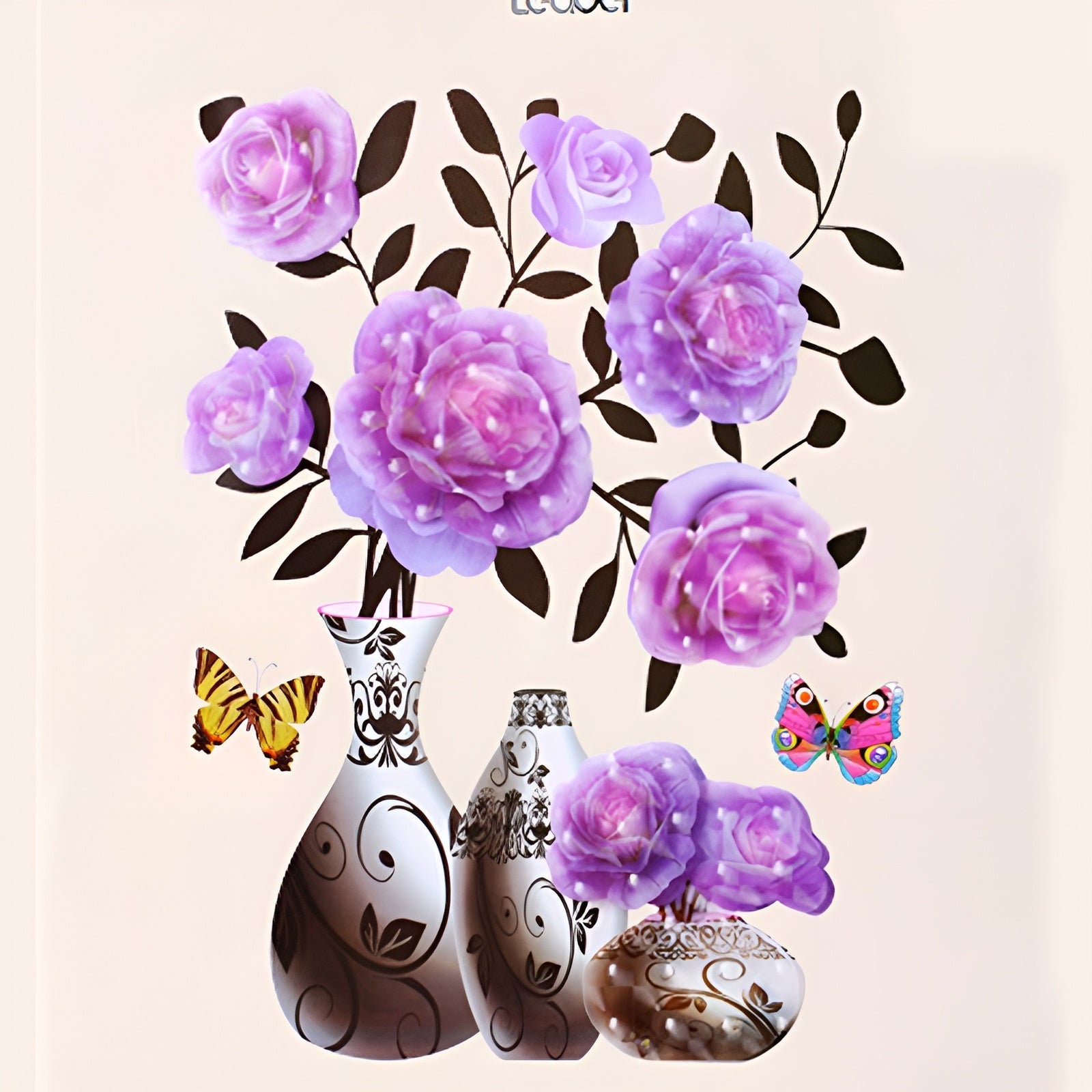 FloralSticker 2+2 GRATIS: Eleganta Hus Dekor Självhäftande Blommiga Klistermärken