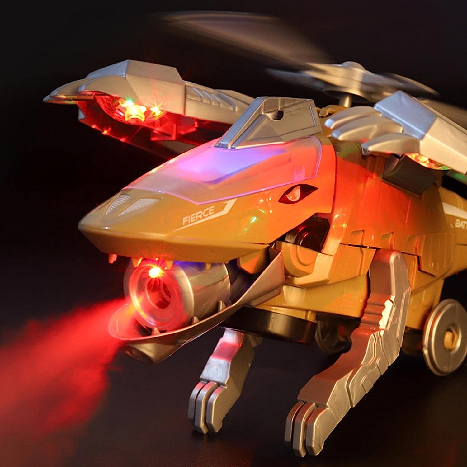 Kletshuts™ Dino - LED Transformerande Dinosaurie Helikopter Leksak