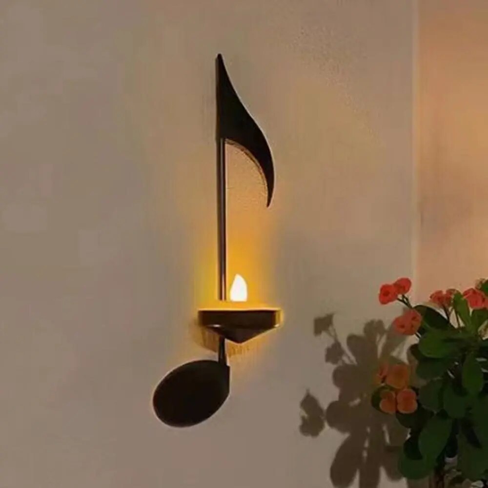 Ledsen™ CandleHolder - Musikalisk Not Väggmonterad Ljushållare