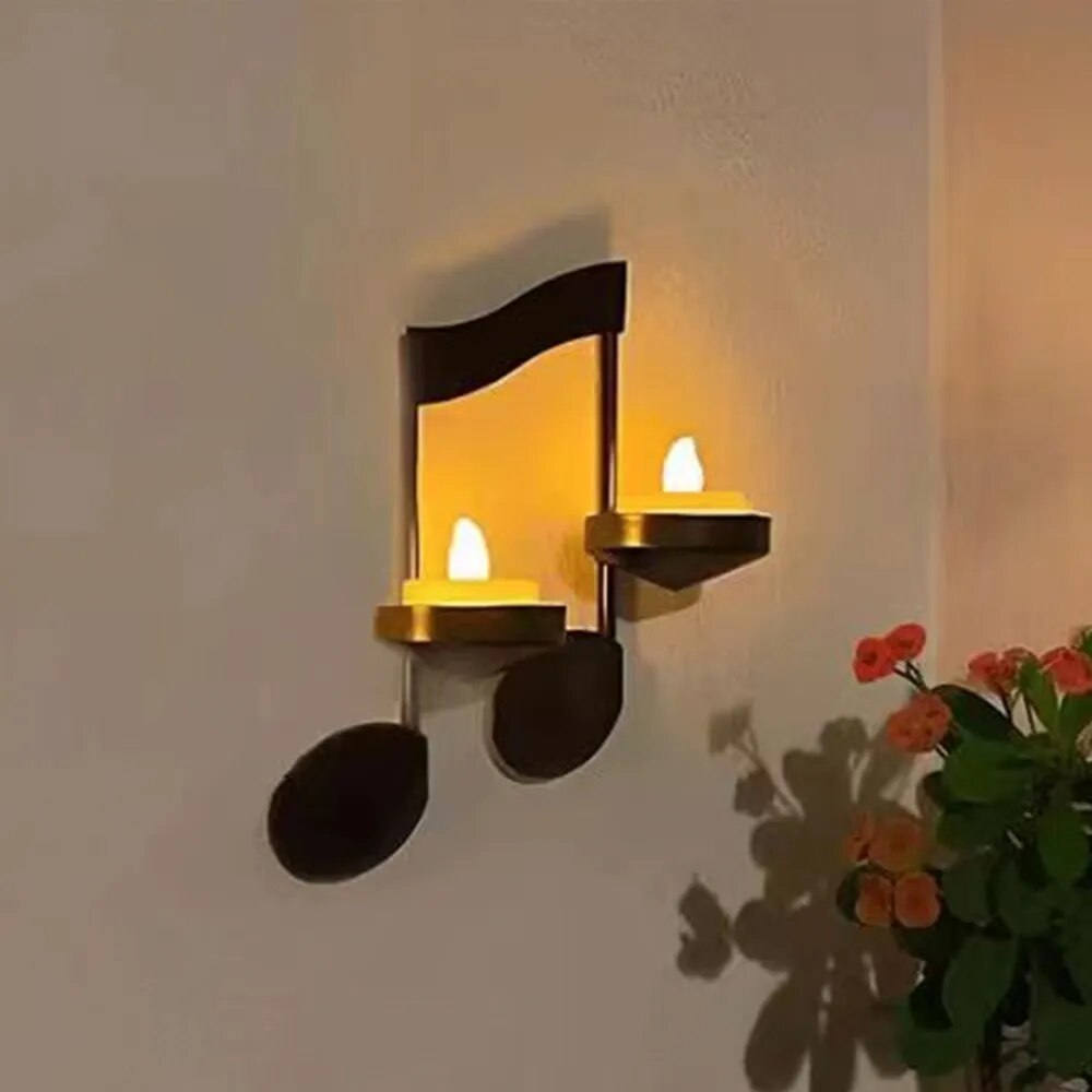 Ledsen™ CandleHolder - Musikalisk Not Väggmonterad Ljushållare