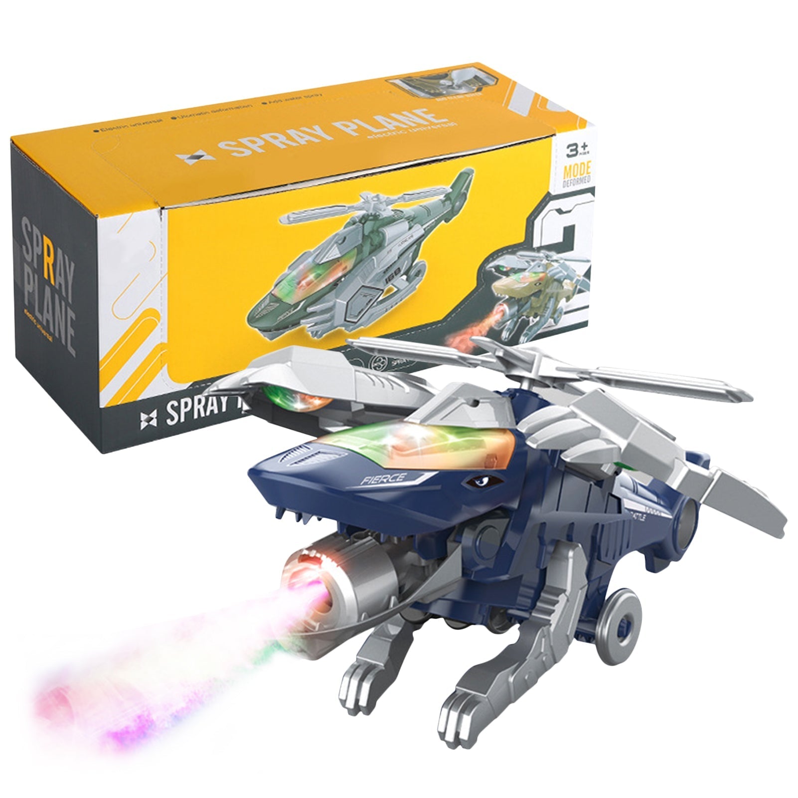 Kletshuts™ Dino - LED Transformerande Dinosaurie Helikopter Leksak