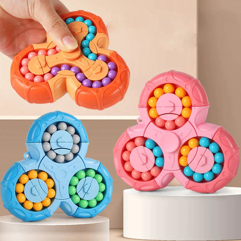 Kletshuts™ SensoryToy - 2 i 1 Rubiks Kub / Magisk Böna Gyro Fidget Spinner