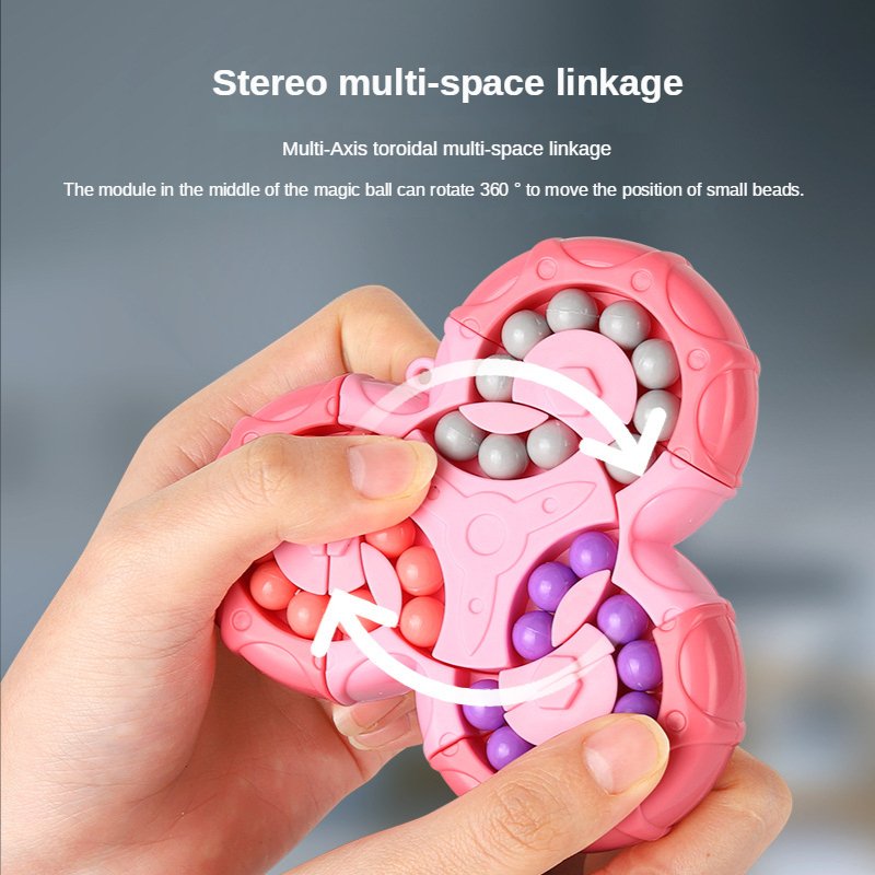 Kletshuts™ SensoryToy - 2 i 1 Rubiks Kub / Magisk Böna Gyro Fidget Spinner